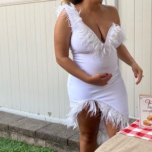 White feather dress
